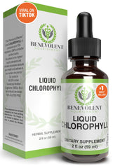 Benevolent Nourishment Liquid Chlorophyll supplement bottle and box 2 fl oz viral on TikTok chlorophyll liquid drops UAE