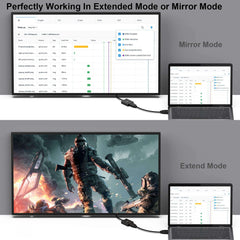 BENFEI HDMI to VGA adapter with audio connecting laptop to monitor in mirror and extend display modes