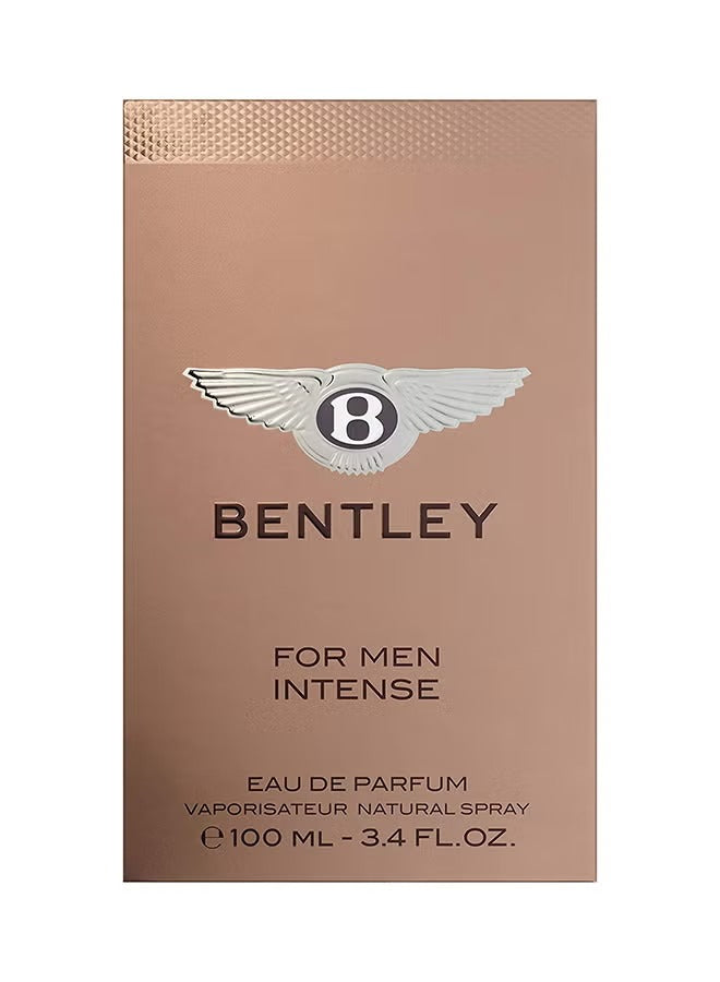 Bentley For Men Intense EDP 100ml fragrance box featuring a sleek design with the Bentley logo