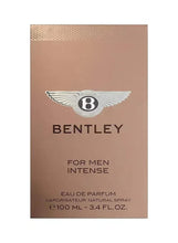 Bentley For Men Intense eau de parfum box with winged logo and amber label