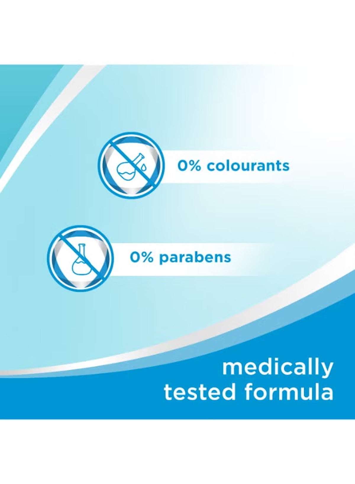 Bepanthen skin moisturizing cream image highlighting 0% colourants and 0% parabens criteria