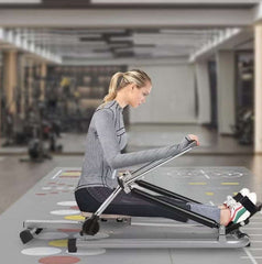 Huitich best home fitness rower Dubai with adjustable resistance used by woman in gym