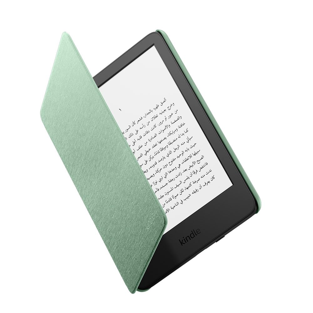 Huitich AMZ Amazon Kindle with green protective cover showing Arabic text best Kindle case for Dubai shoppers