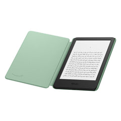 Huitich AMZ Amazon eReader with mint green cover open showing Arabic text best Kindle case for Dubai shoppers