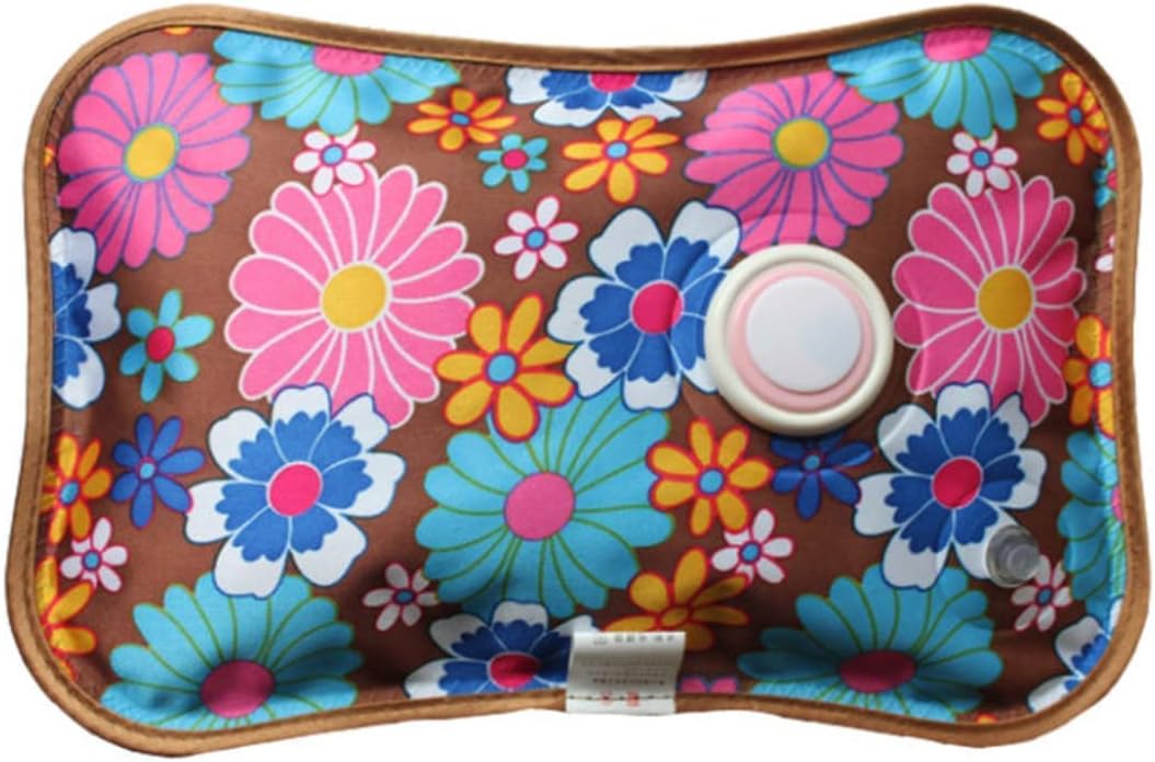 BESTEP floral rectangular electric heating bag for pain relief with single push button and brown daisy print