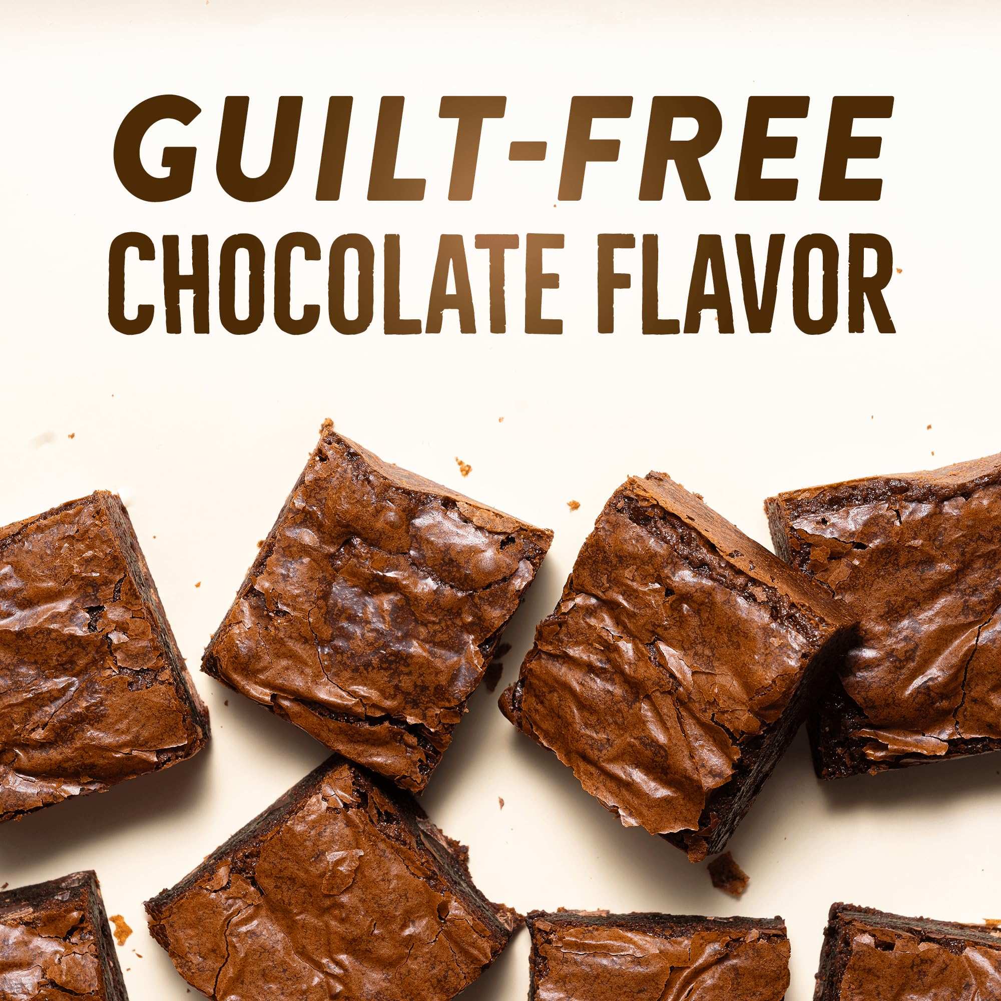 BetterBody Foods organic cacao powder UAE used to make guilt free chocolate brownies squares on beige background