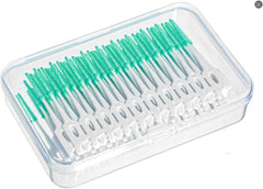 Pieces Interdental Brushes,Braces Brush with Silicone Head,Dental Tooth Flossing Toothpick Cleaners Tooth Tool, Green (200 pieces)