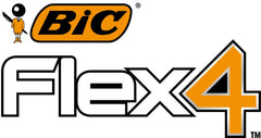 BIC branded Flex4 logo on packaging showcasing Bic Flex 4 men razors for close comfortable shaving