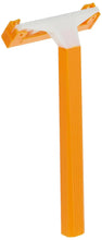 Orange single-blade razor with white blade head