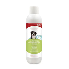 Bioline dog aloe vera conditioner bottle with white cap and green label, 1 L