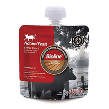 Bioline Natural Feast beef flavor entree pouch with spout, red and black