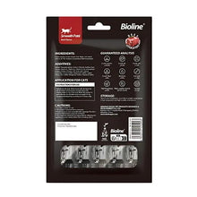 Bioline Smooth Paté beef-flavored cat pouch back with ingredients, storage, cautions