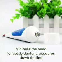 Dog toothpaste tube with white cap resting on a small surface