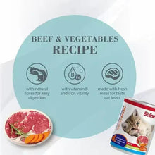 Beef & vegetables recipe pack graphic with meat and vegetables illustration