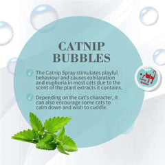 Bioline catnip bubbles for cats stimulating playful behavior and euphoria with catnip scent