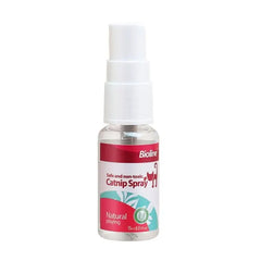 Bioline catnip spray 15ml in a clear bottle designed for safe and non-toxic feline play