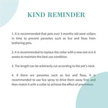 Kind reminder instruction card for cat flea and tick collar
