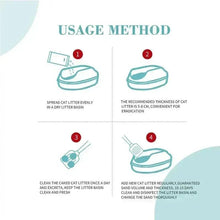 Deodorizing cat litter usage method steps with illustrated instructions