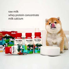 Bioline pet milk canisters and bottle with lactose-free label
