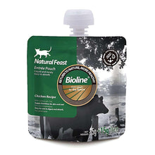 Pet food entree pouch with chicken recipe, NaturalFeast by Bioline, 85g +15g