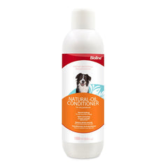 Bioline natural oil conditioner for dogs in a 1000ml bottle for silky fur and hydration
