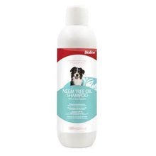 Bioline neem tree oil dog shampoo bottle, 1L, white with teal label