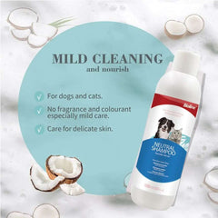 Bioline neutral shampoo 1L for dogs and cats, providing mild cleaning and nourishment for delicate skin