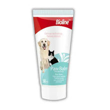 Paw balm cream tube for dogs and cats, white with teal label, 50 ml