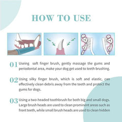 Bioline pet dental care set instructions for effective gum massage and teeth cleaning