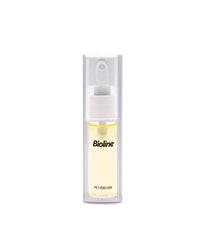 Bioline pet perfume 10ml in a clear spray bottle for freshening pet coats and eliminating odors
