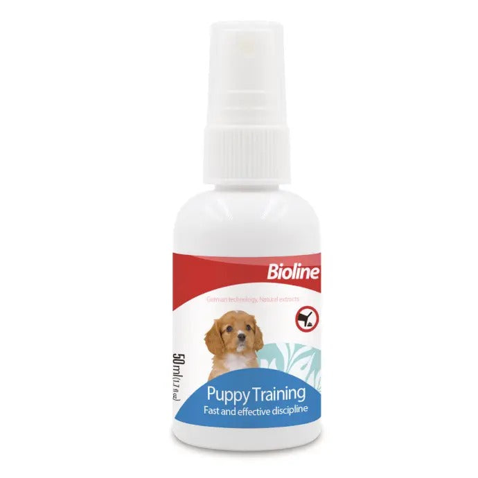 Bioline Puppy Training Spray 50ml for fast and effective discipline, ideal for puppy training spray UAE