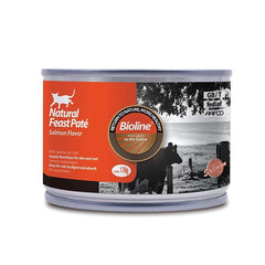 Bioline salmon cat food UAE in a 170g can, rich in salmon for healthy skin and coat