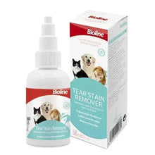 Bioline tear stain remover bottle with pump and 50 ml box packaging
