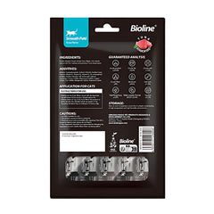 Bioline tuna smooth pate for cats in convenient packaging with ingredient details and feeding instructions