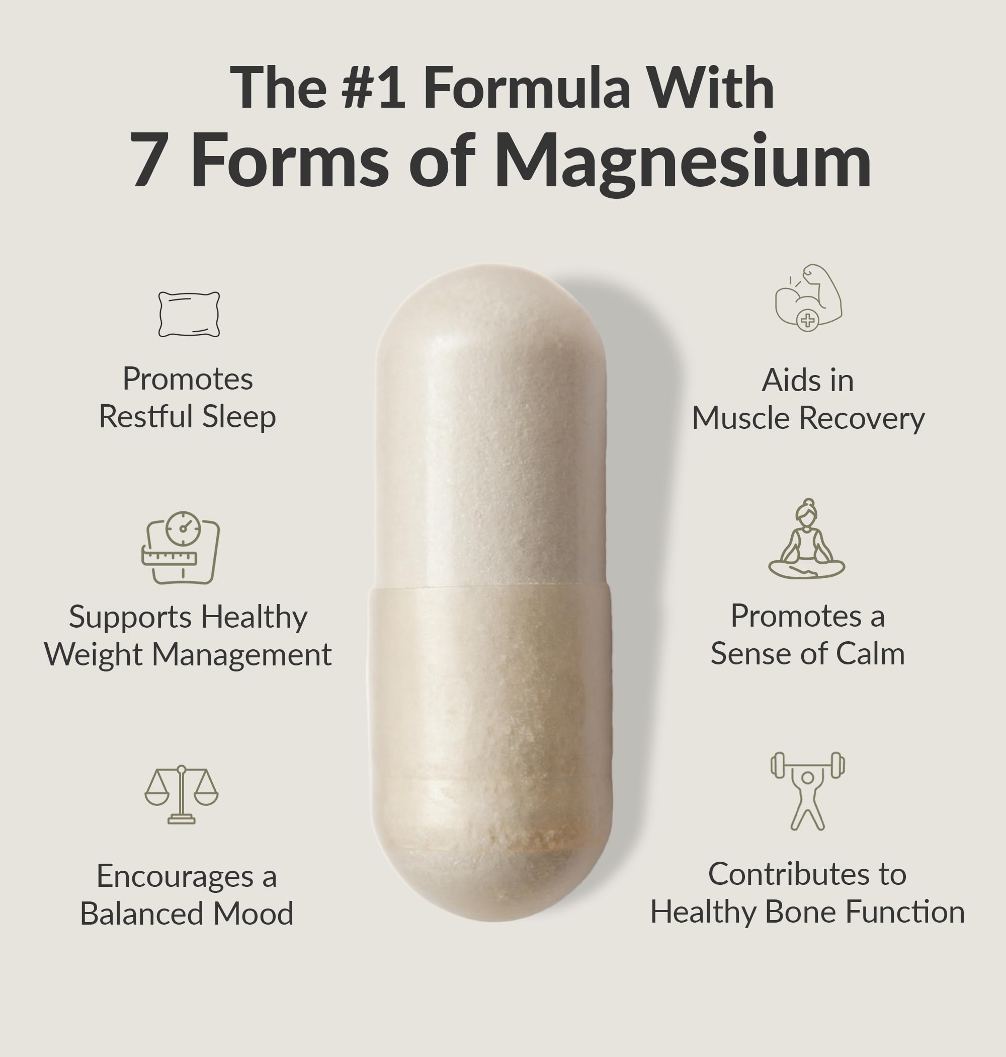 BIOptimizers magnesium breakthrough supplement capsule showing 7 magnesium forms and benefits for sleep mood recovery bone health