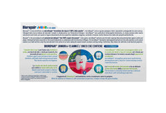 Biorepair Junior toothpaste for kids white tube back label showing smiling tooth illustration and product info