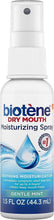 Biotene dry mouth moisturizing spray bottle with #1 badge and gentle mint label