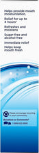 Dry mouth moisturizing spray box back panel with directions, recycling notice, and support line