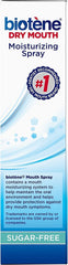 biotene moisturizing mouth spray for dry mouth sugar free white and blue box with number one dentist seal