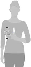 Dry mouth moisturizing spray bottle size guide with person silhouette and measurements