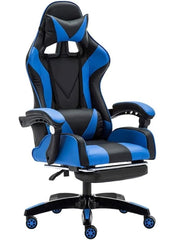 Huitich black and blue office gaming chair with adjustable armrests and headrest for video game comfort