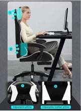 Ergonomic gaming office chair with adjustable head and lumbar support cushions