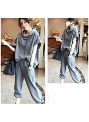 Huitich women black and grey lounge set UAE with hooded top and relaxed pants comfortable casual wear