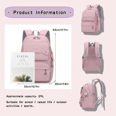 Huitich black backpack for girls featuring multiple compartments and a stylish design for school and outdoor activities