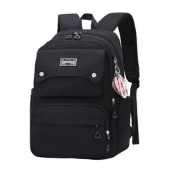 Huitich black backpack for girls with multiple pockets and adjustable straps for school or travel