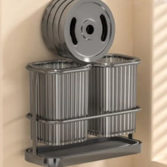 Huitich black chopstick and knife holder mounted on wall for organized kitchen storage