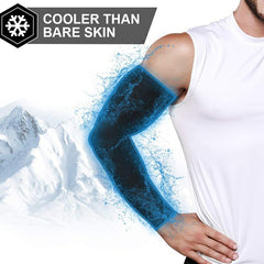 Huitich black compression arm sleeves shown cooling arm with mountain background