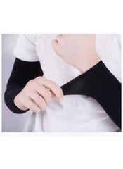 Huitich black ice silk UV protection sleeves worn on arms for sun protection and comfort