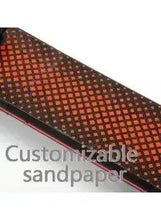 Brown textured grip deck with red edge trim for a kick scooter