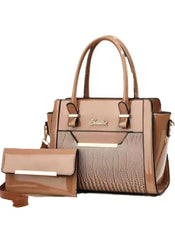 Huitich black leather purse set for women featuring a stylish handbag and matching small clutch
